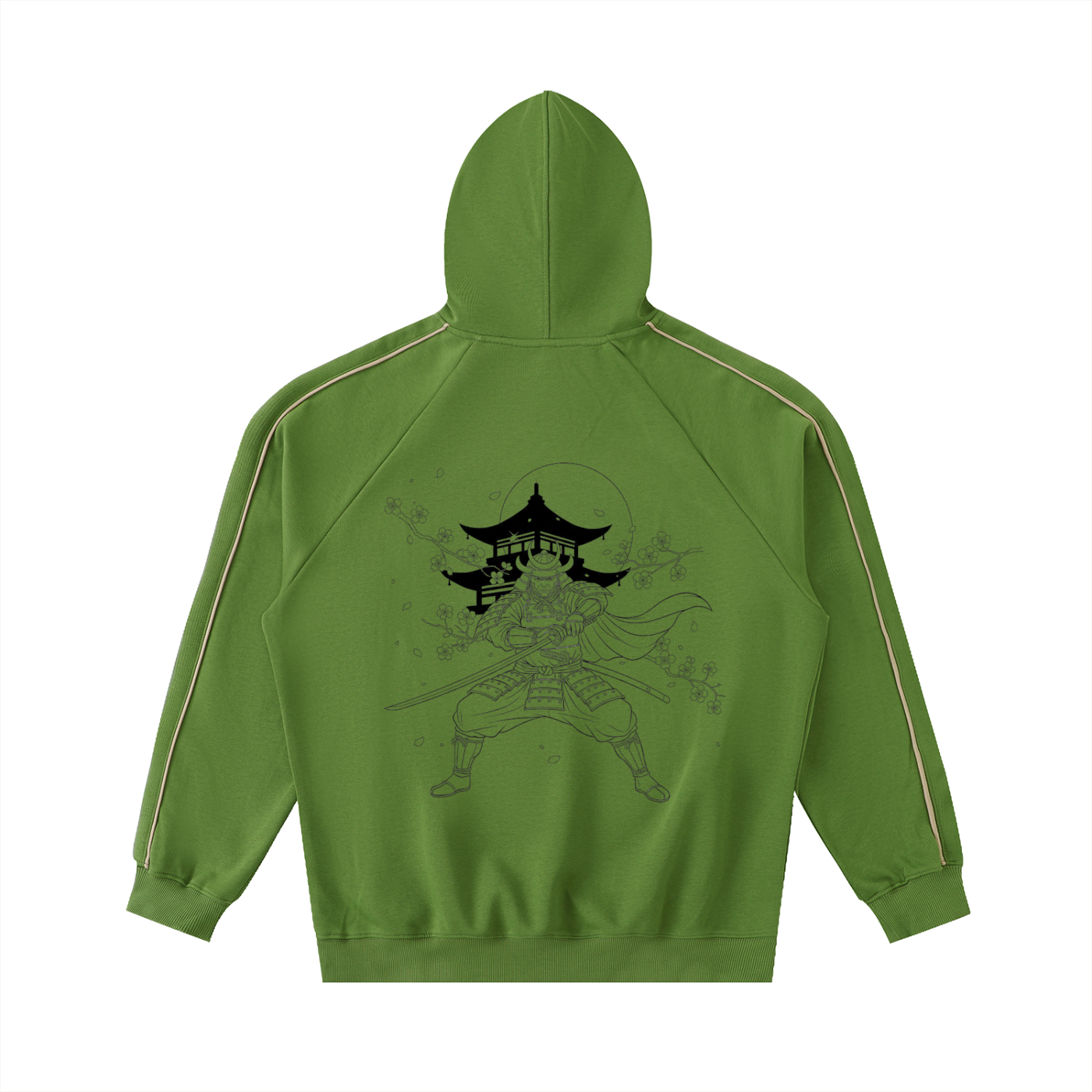Contrast Piping Raglan Hoodie