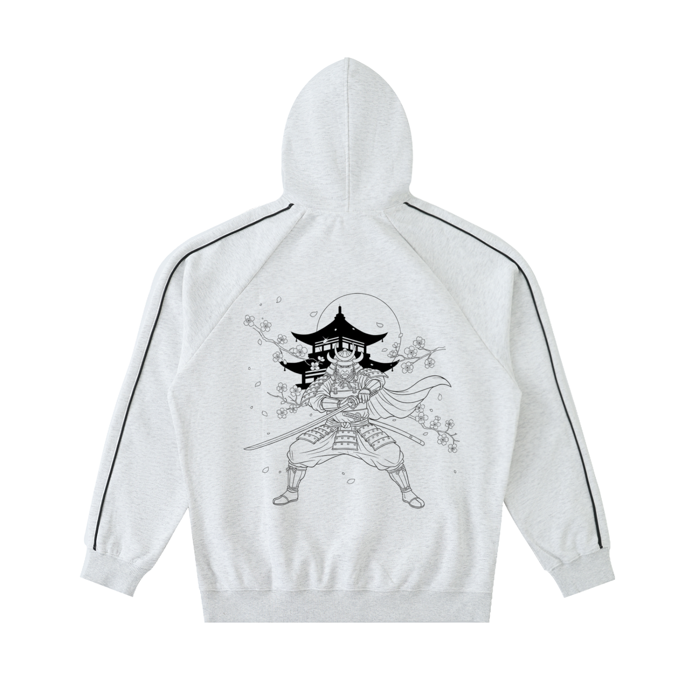 Contrast Piping Raglan Hoodie