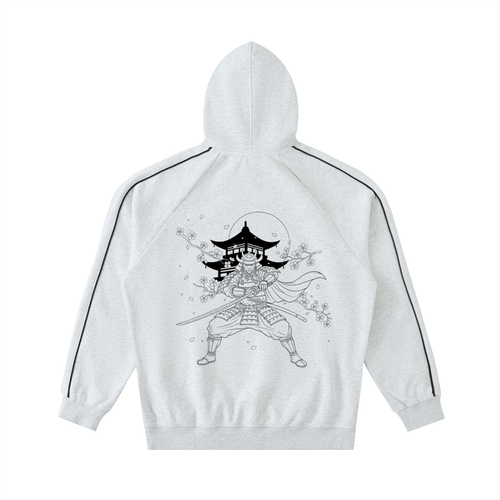 Contrast Piping Raglan Hoodie