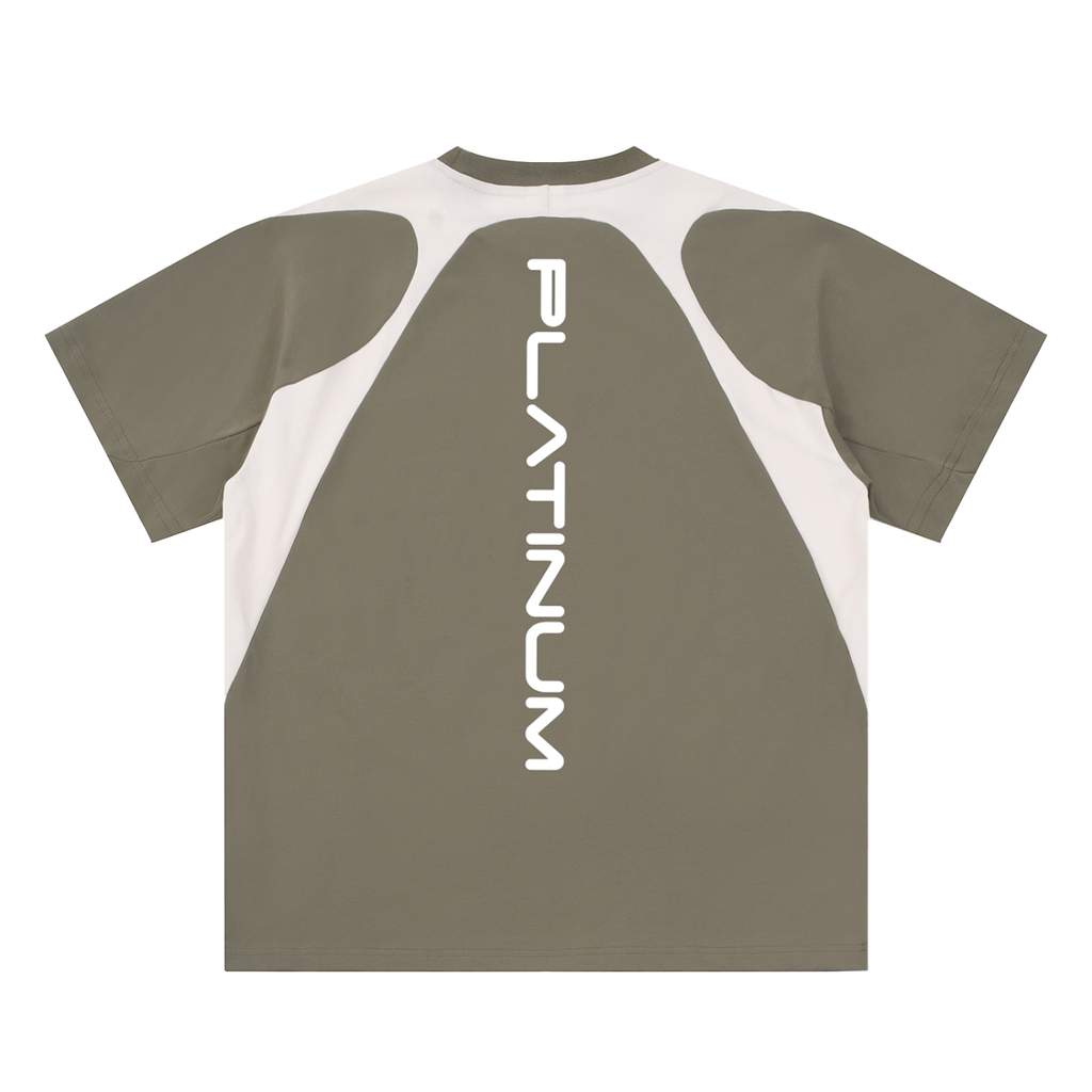 Contrast Panel Cotton T-Shirt