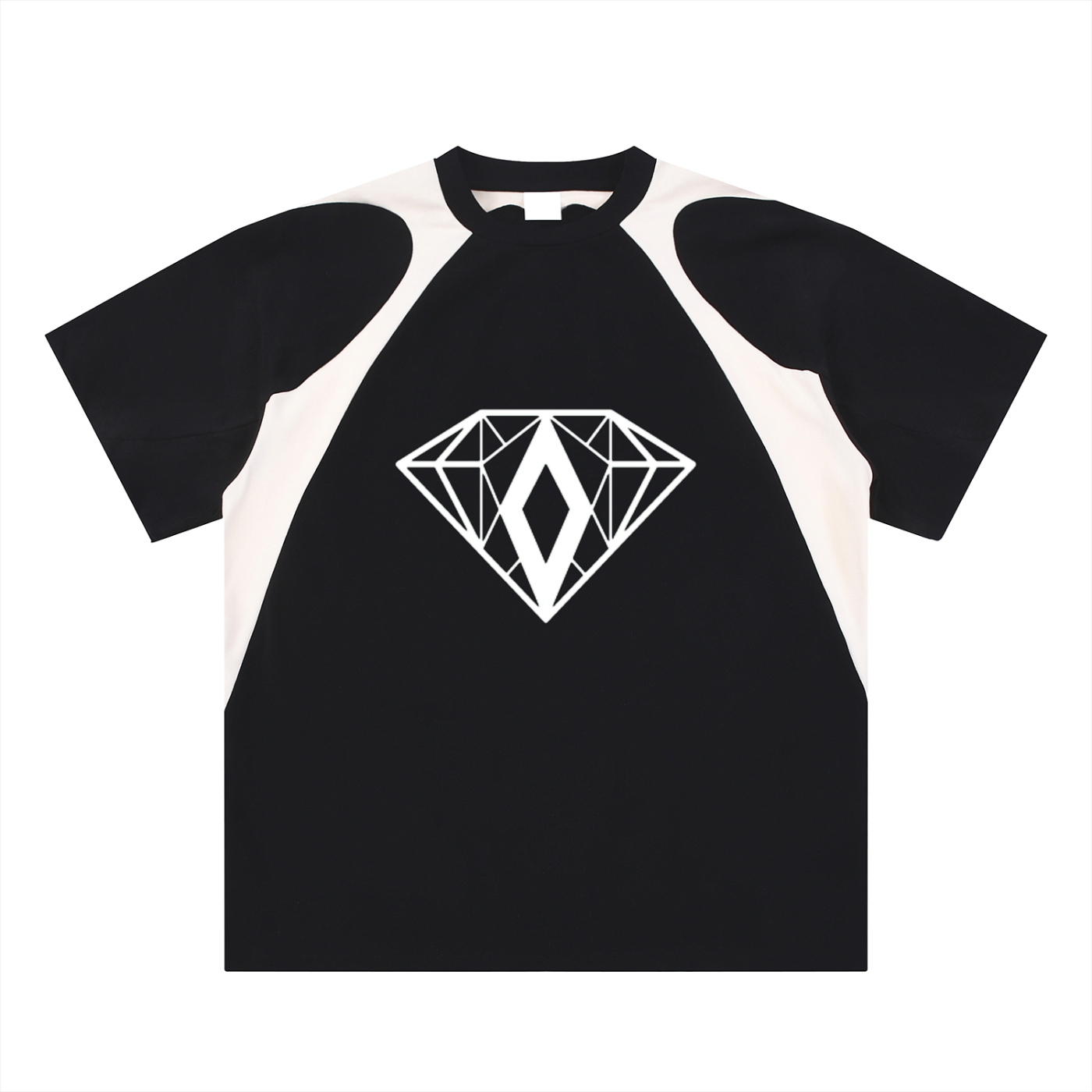 Contrast Panel Cotton T-Shirt