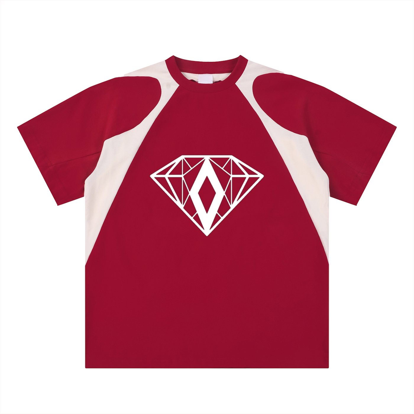 Contrast Panel Cotton T-Shirt