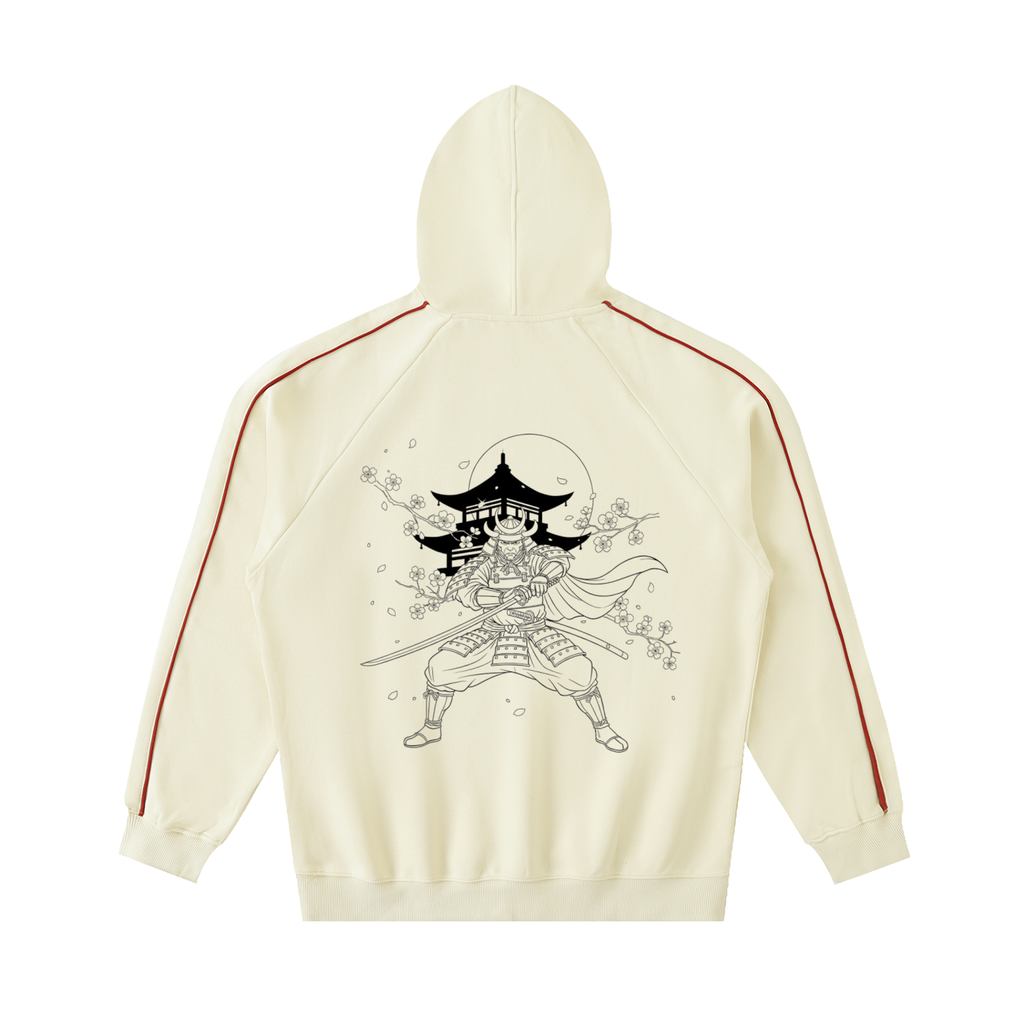 Contrast Piping Raglan Hoodie