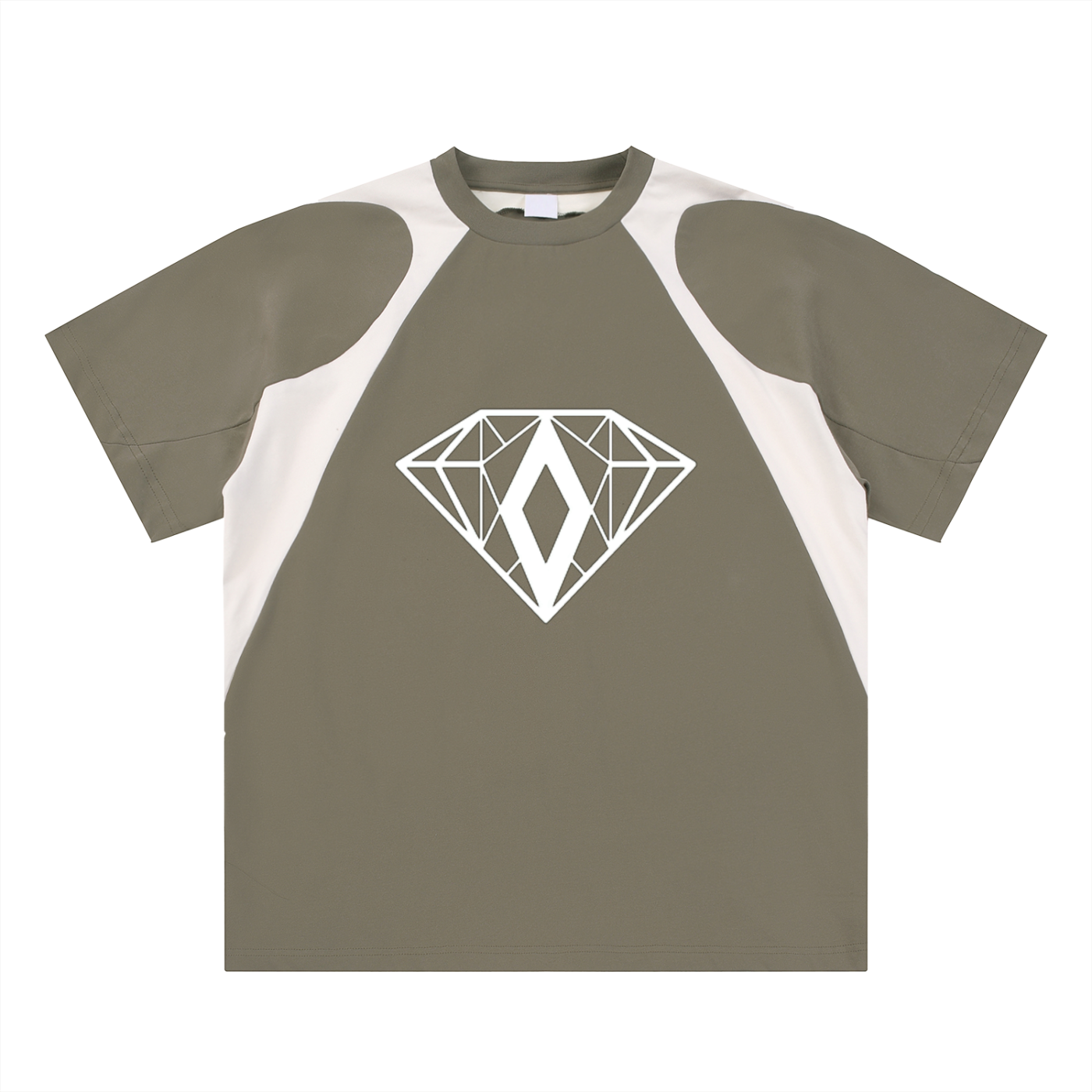Contrast Panel Cotton T-Shirt