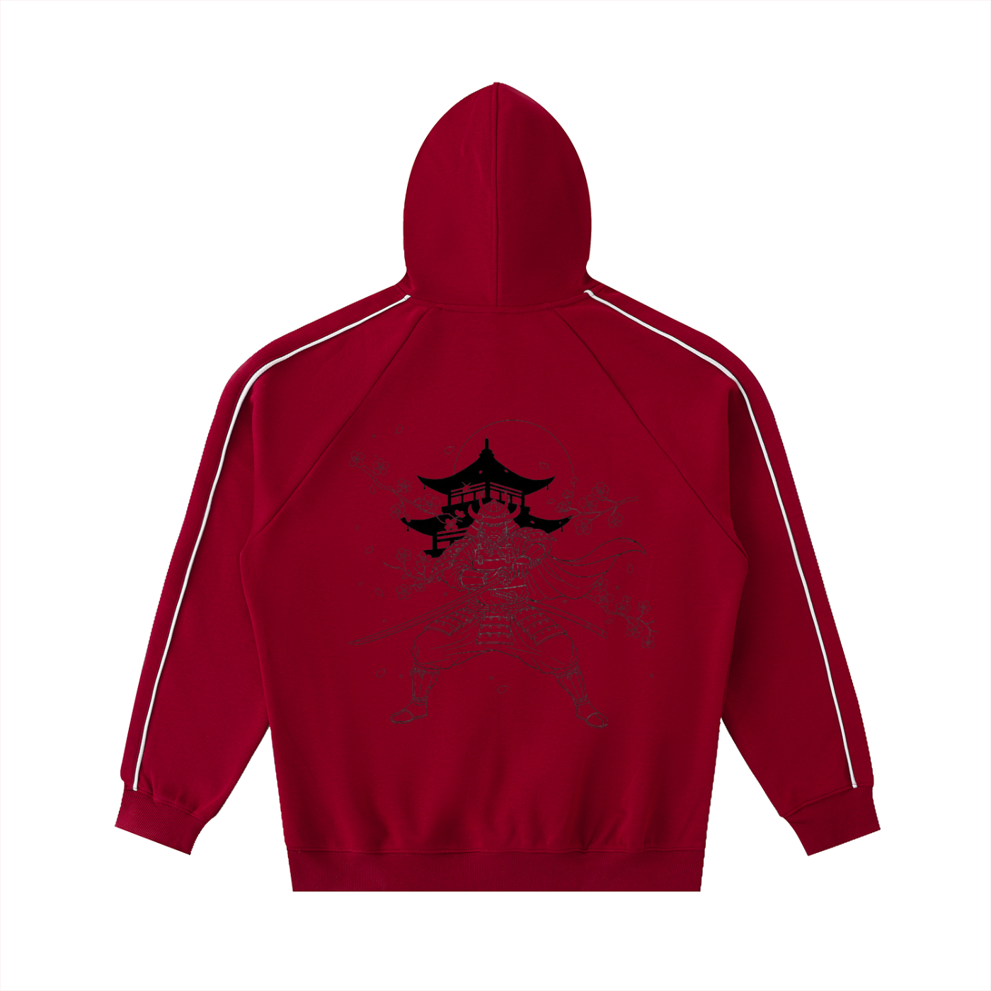 Contrast Piping Raglan Hoodie